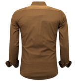 Gentile Bellini Camisas Italianas Hombre Slim Fit - 3038NW - Marrón