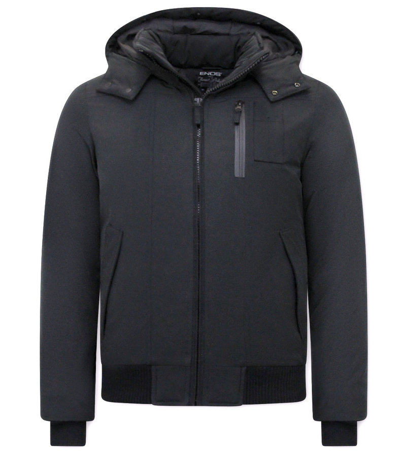 Enos Chaqueta De Invierno Hombre Modelo Corto -7006 - Negro