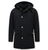 Enos Parka Larga Hombre con Capucha - 7101 - Negro