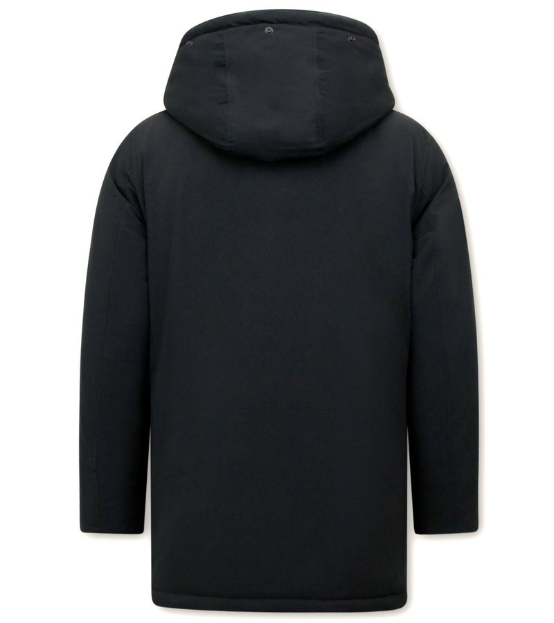 Enos Parka Larga Hombre con Capucha - 7101 - Negro