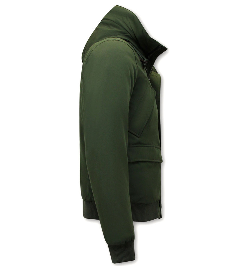 Warren Webber Chaqueta Corta De Invierno Para Hombre Con Capucha - 8002 - Verde