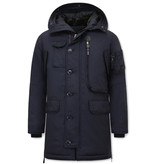 Just Key Parka Larga Hombre con Capucha - 1773 - Azul