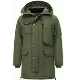 Just Key Abrigo Largo Invierno Hombre con Capucha - 1773 - Verde