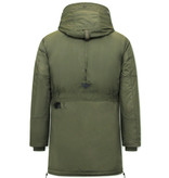 Just Key Abrigo Largo Invierno Hombre con Capucha - 1773 - Verde