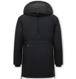 Just Key Parka Chaqueta Hombre con Capucha - 1773 - Negro