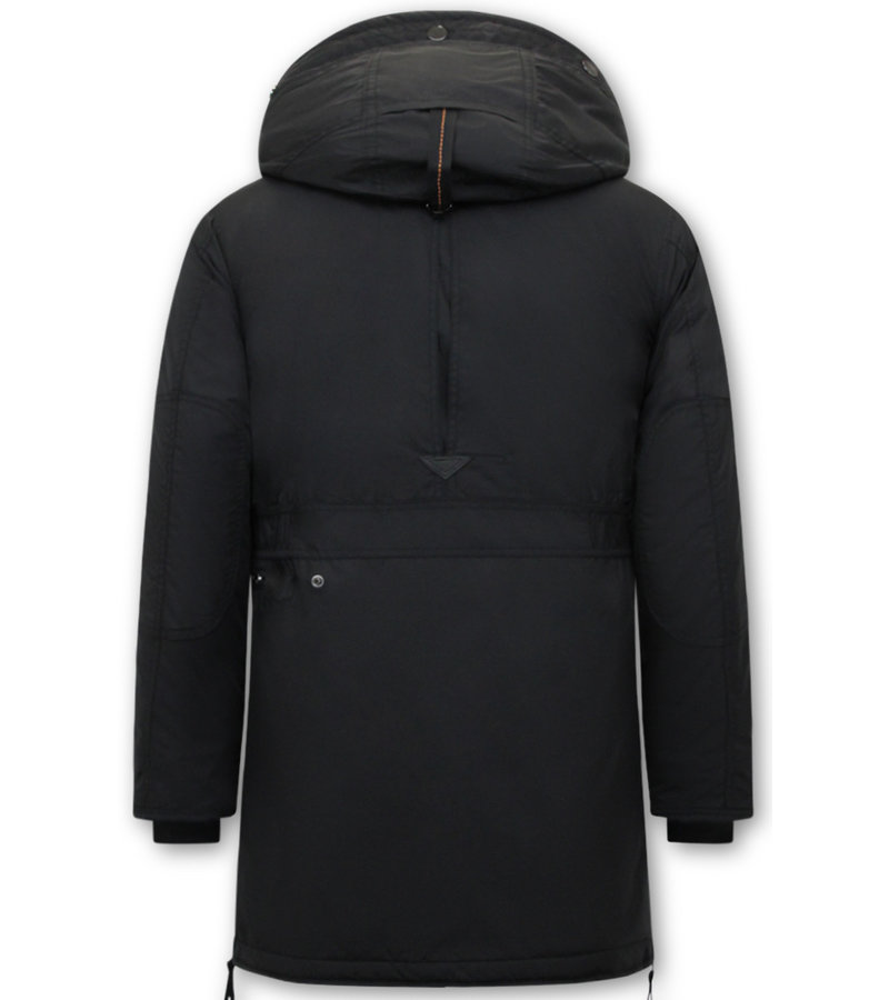 Just Key Parka Chaqueta Hombre con Capucha - 1773 - Negro