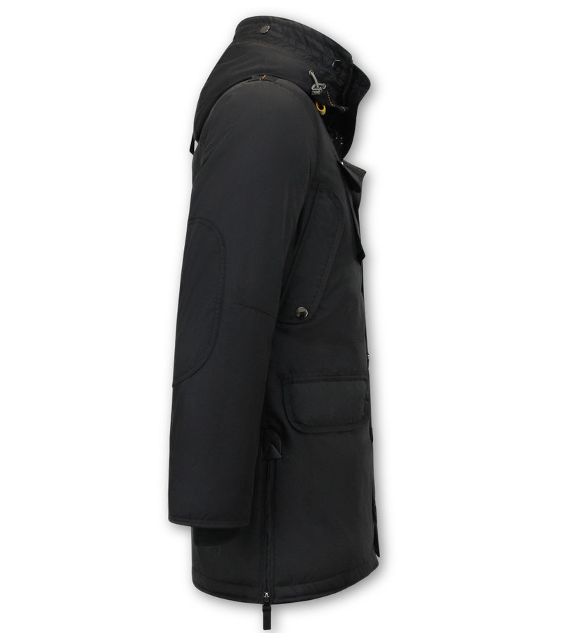 Just Key Parka Chaqueta Hombre con Capucha - 1773 - Negro