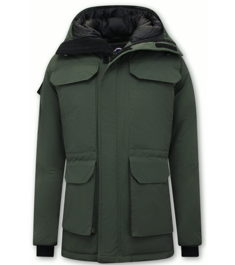 Beluomo Halflange Winterjas met Capuchon - 7503 - Verde