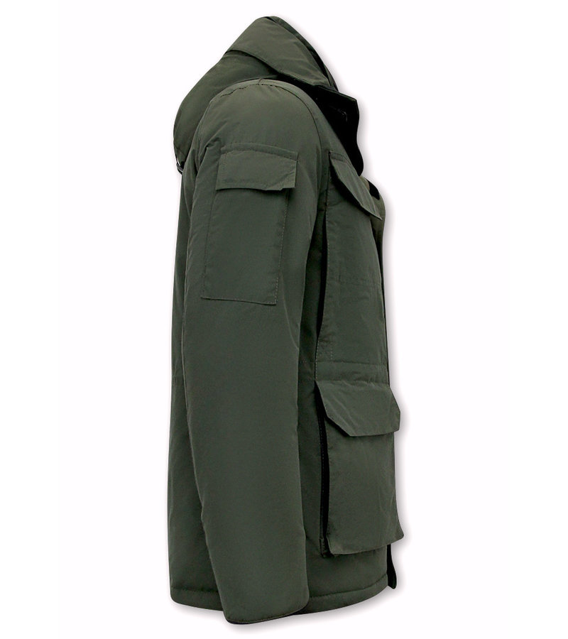 Beluomo Halflange Winterjas met Capuchon - 7503 - Verde