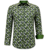 Gentile Bellini Camisa de Hombre Estampado Hojas - 3115 - Verde