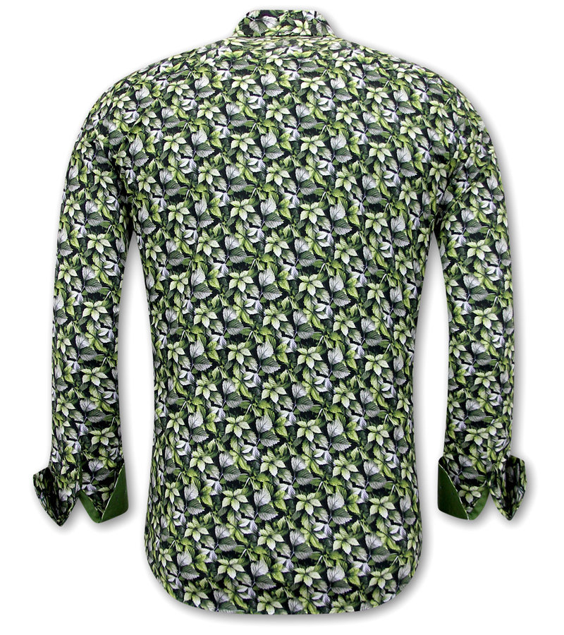 Gentile Bellini Camisa de Hombre Estampado Hojas - 3115 - Verde
