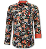 Gentile Bellini Camisa Estampado Animal Hombre - 3120 - Negro