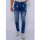 Pantalon Roto Para Hombre Slim Fit - DC-039 - Azul
