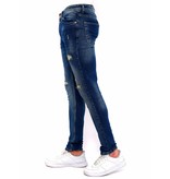 True Rise Jeans Azul Rajados Slim Fit - DC-042