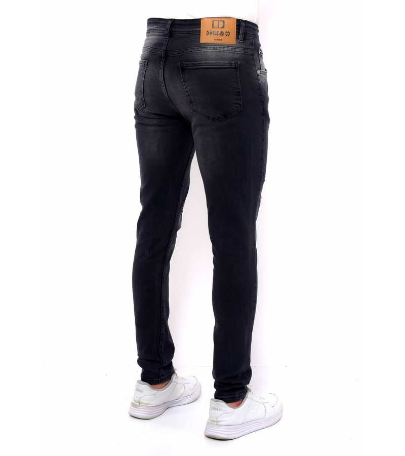 True Rise Pantalones Rotos De Hombre Slim Fit Strech - DC-051 - Negro