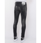 Local Fanatic Stonewashed Ripped Vaqueros Hombre Slim Fit -1085 - Negro