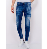 Local Fanatic Distressed Ripped Jeans Hombre Slim Fit -1082 - Azul