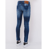 Local Fanatic Paint Splatter Ripped Jeans Hombre Slim Fit -1075 - Azul