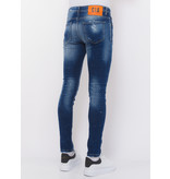 Local Fanatic Designer Jeans With Paint Splatter Hombre Slim Fit - 1072 - Azul