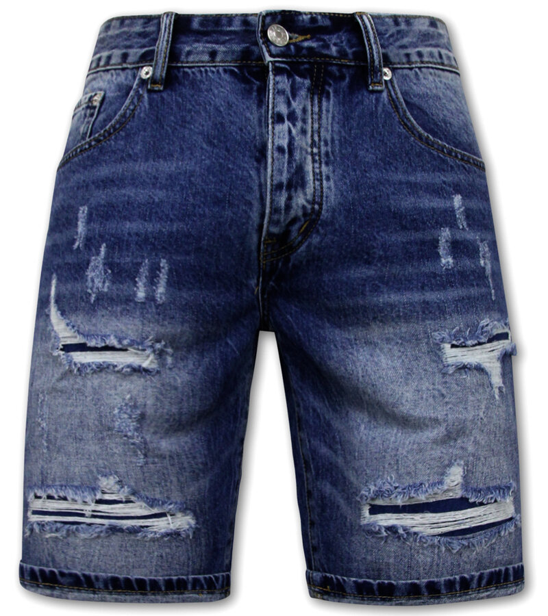 Enos Pantalones cortos Slim Fit Hombres - Denim Short - Azul