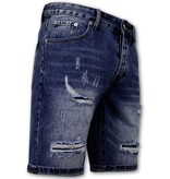 Enos Pantalones cortos Slim Fit Hombres - Denim Short - Azul