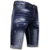 Local Fanatic Designer Shorts With Paint Splatter Hombres - Slim Fit -1072- Azul