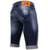 Local Fanatic Designer Shorts With Paint Splatter Hombres - Slim Fit -1072- Azul