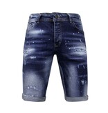 Local Fanatic Designer Shorts With Paint Splatter Hombres - Slim Fit -1072- Azul