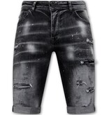 Local Fanatic Distressed Short Stonewash Hombres - Slim Fit -1087- Negro