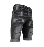 Local Fanatic Distressed Short Stonewash Hombres - Slim Fit -1087- Negro