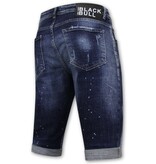 Local Fanatic Men's Paint Splatter Stonewashed Short - Slim Fit -1077- Azul