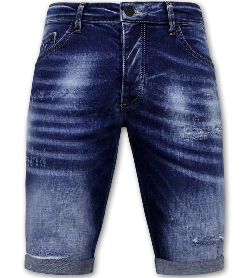 Local Fanatic Blue Ripped Shorts Hombres - Slim Fit -1081- Azul