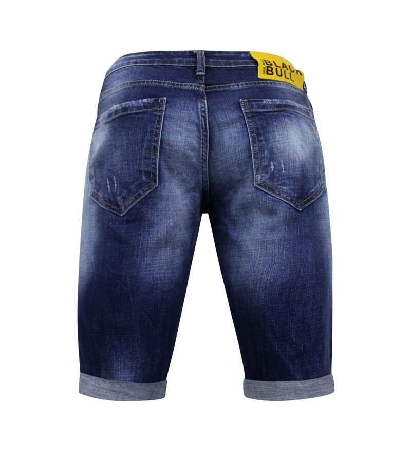 Local Fanatic Blue Ripped Shorts Hombres - Slim Fit -1081- Azul