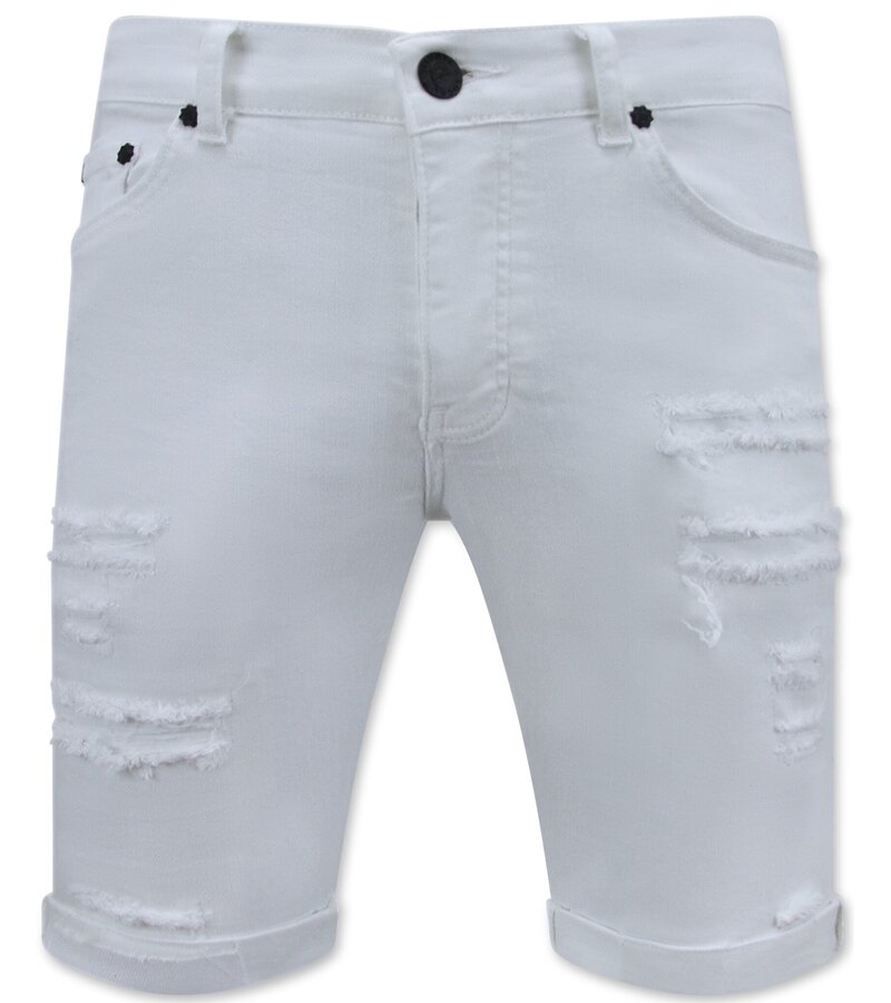 Local Fanatic Vaqueros blancos cortos - Slim Fit Hombre cortos