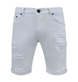 Local Fanatic Vaqueros blancos cortos - Slim Fit Hombre cortos