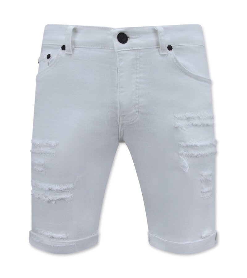Local Fanatic Vaqueros blancos cortos - Slim Fit Hombre cortos