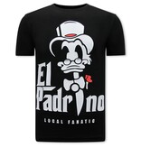 Local Fanatic Camiseta Con Estampado EL Padrino - Negro