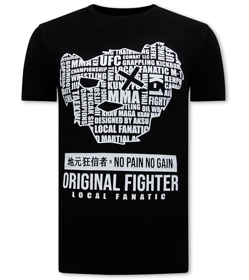 Local Fanatic Camiseta MMA Orginal Fighter Hombre - Negra