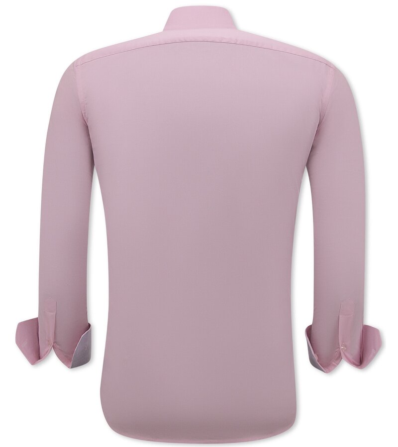 Gentile Bellini Camisas Hombre de Manga Larga Slim Fit - Rosa