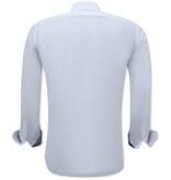 Gentile Bellini Neat Camisas Para Hombre - Slim Fit Blusa Stretch - Blanco