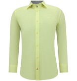 Gentile Bellini Camisa de hombre Neat Stylish - Slim Fit Blusa Stretch - Amarillo