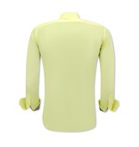 Gentile Bellini Camisa de hombre Neat Stylish - Slim Fit Blusa Stretch - Amarillo