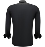 Gentile Bellini Camisa De Negocios Para Hombre Slim Fit Blusa Stretch - Negro