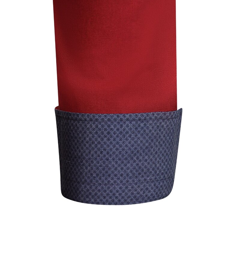 Gentile Bellini Camisa De Algodón Slim Fit Stretch Para Hombre -Roja