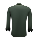 Gentile Bellini Camisas Para Hombres Slim Fit Stretch - Verde