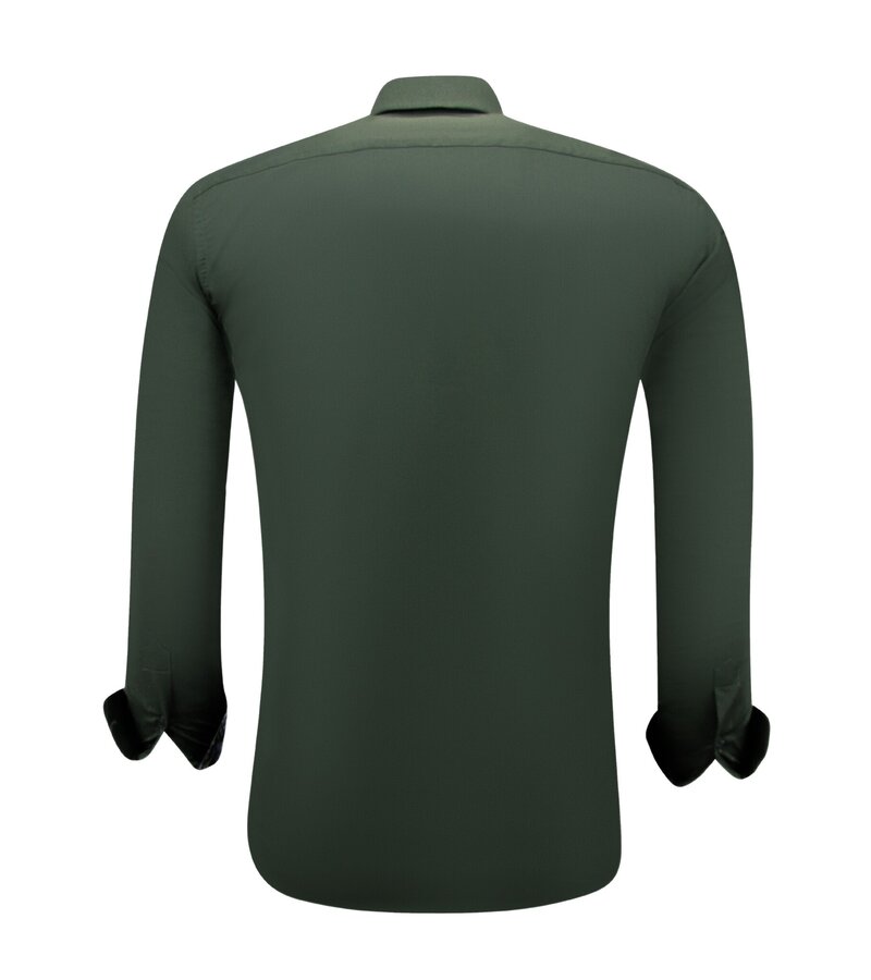 Gentile Bellini Camisas Para Hombres Slim Fit Stretch - Verde