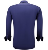 Gentile Bellini Camisas de hombre Neat Tailored - Slim Fit Blusa Stretch - Azul Gentile Bellini Camisas de hombre Neat Tailored - Slim Fit Blusa Stretch - Azul
