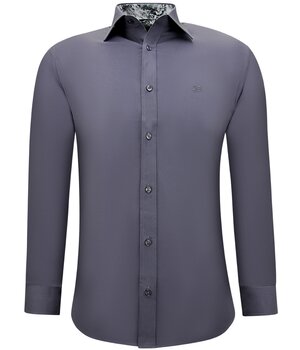 Gentile Bellini Neat Business Effe Camisas -Slim Fit Blusa Stretch - Gris