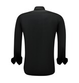 Gentile Bellini Hombres Neat Satin Slim fit Camisas - Negro