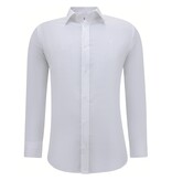 Gentile Bellini Camisa lisa de satén de lujo de negocios Slim Fit - Blanco